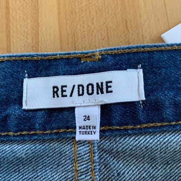 RE/DONE 90s High Rise Loose Jeans Straight Leg Distressed Button Fly Size 24 - Picture 6 of 9